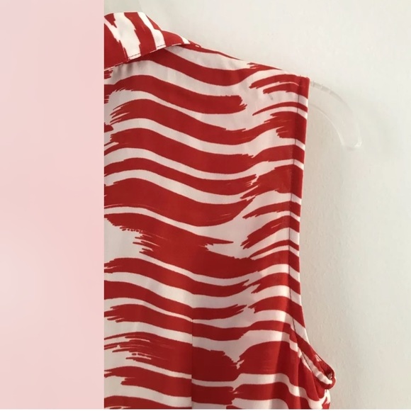 CAbi | Womens Red Brushstroke Dress Button Front Size S - Picture 10 of 13